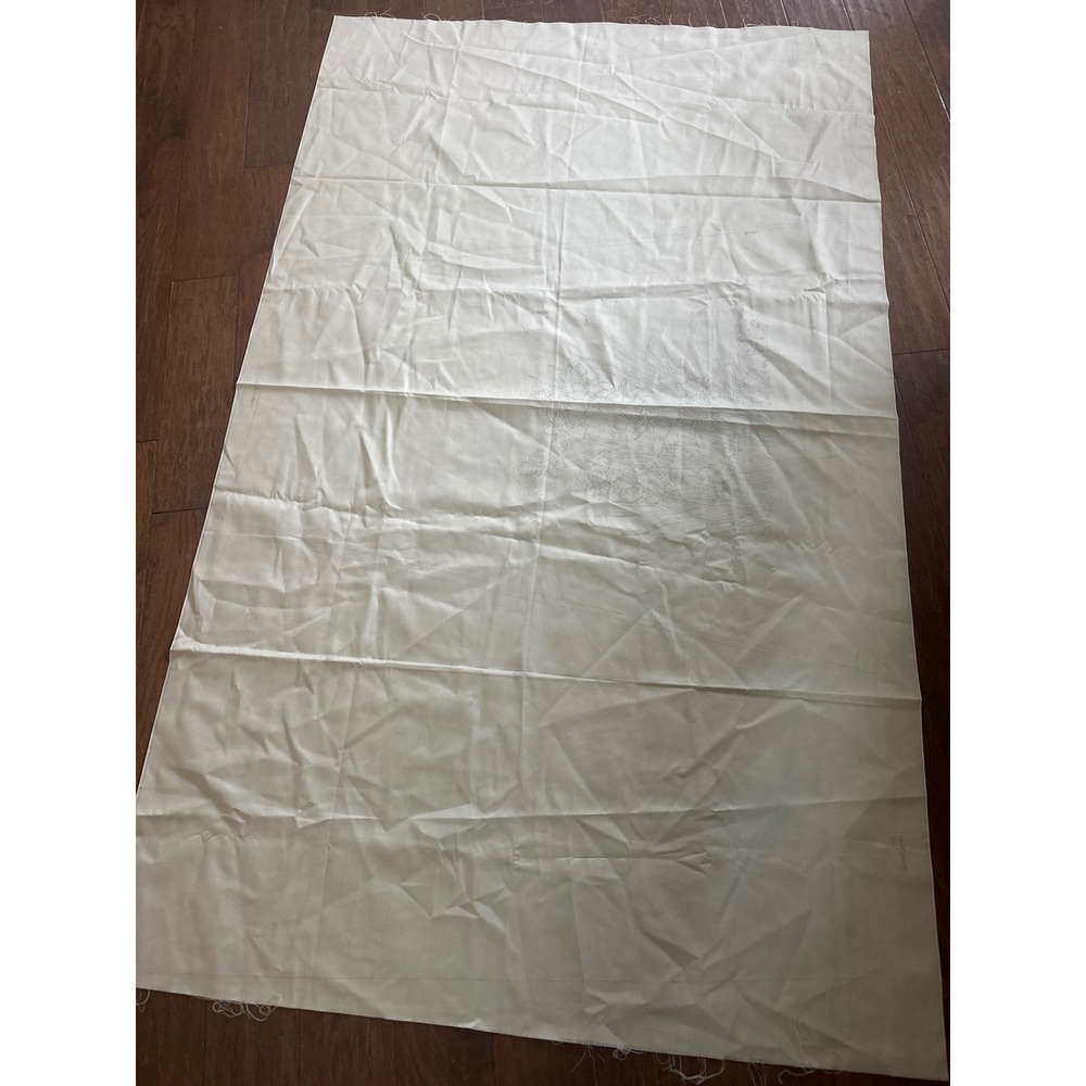 Vintage Bucilla Vera Neumann Hand Drawn Floral skirt Panel Daffodil Cream‎